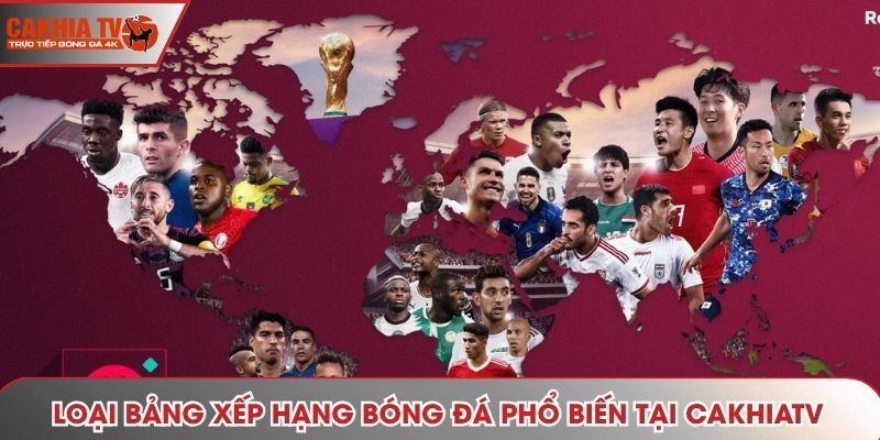 Loại bảng xếp hạng bóng đá phổ biến tại CakhiaTV
